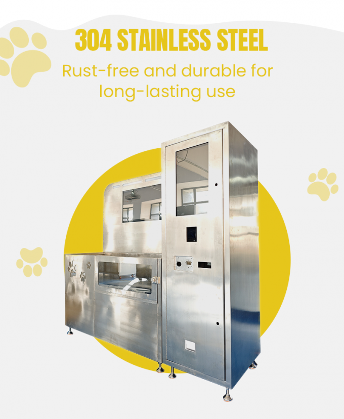 This dog wash machine use 304 stainless steel material.