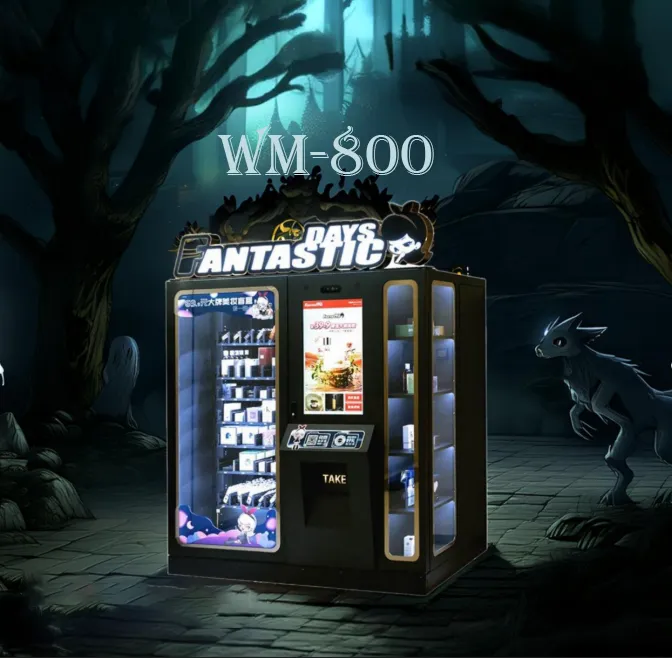 Pokemon automated retail vending machines, including an xy elevator system, a large touch screen, and a display cabinet. Real-time data analysis and remote management can be achieved through multi-terminal software.