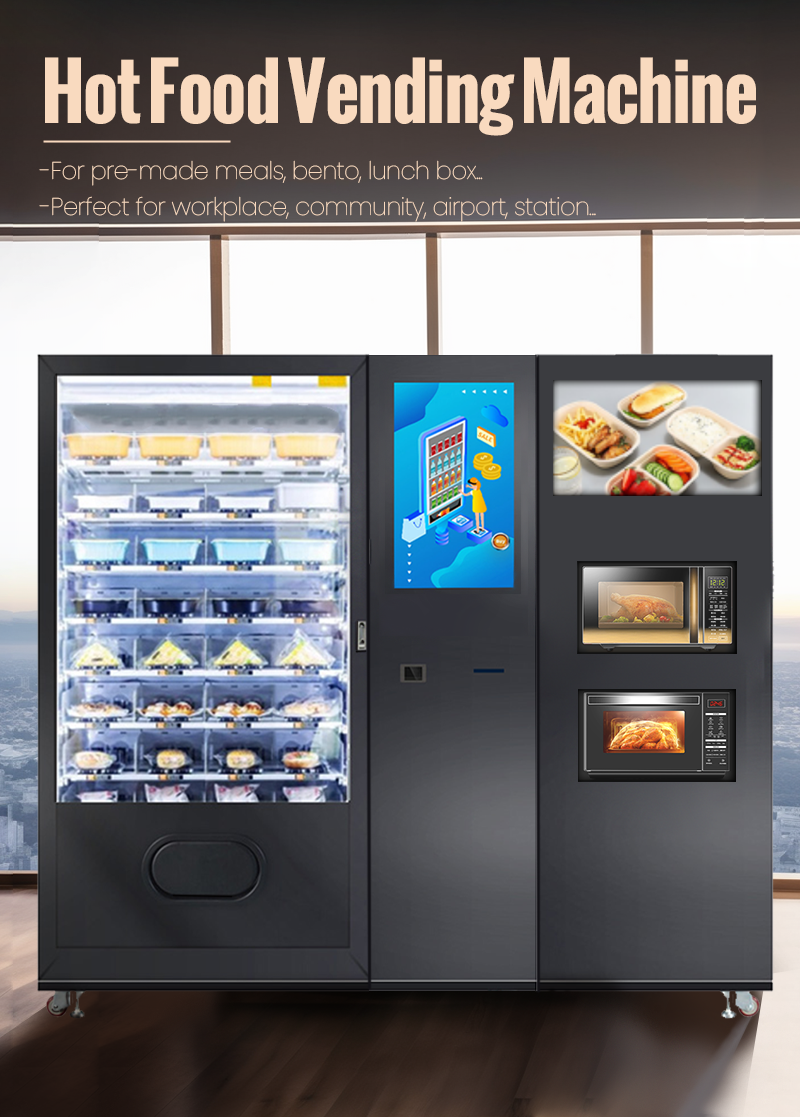 Micron smart snack meal vending machine with microwave for hot food