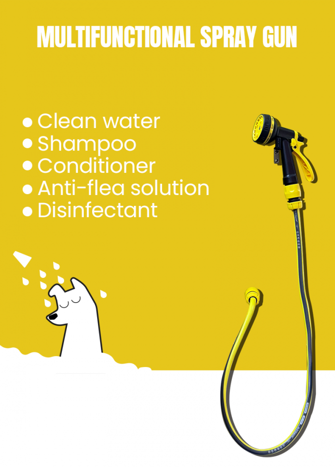 The spray gun can spray the water and shampoo