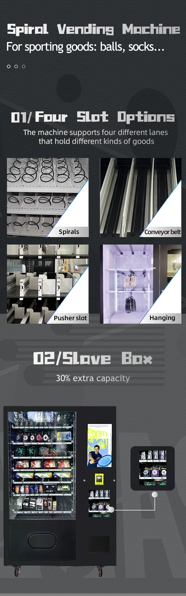 padel tennis racket vending machine with different slots options