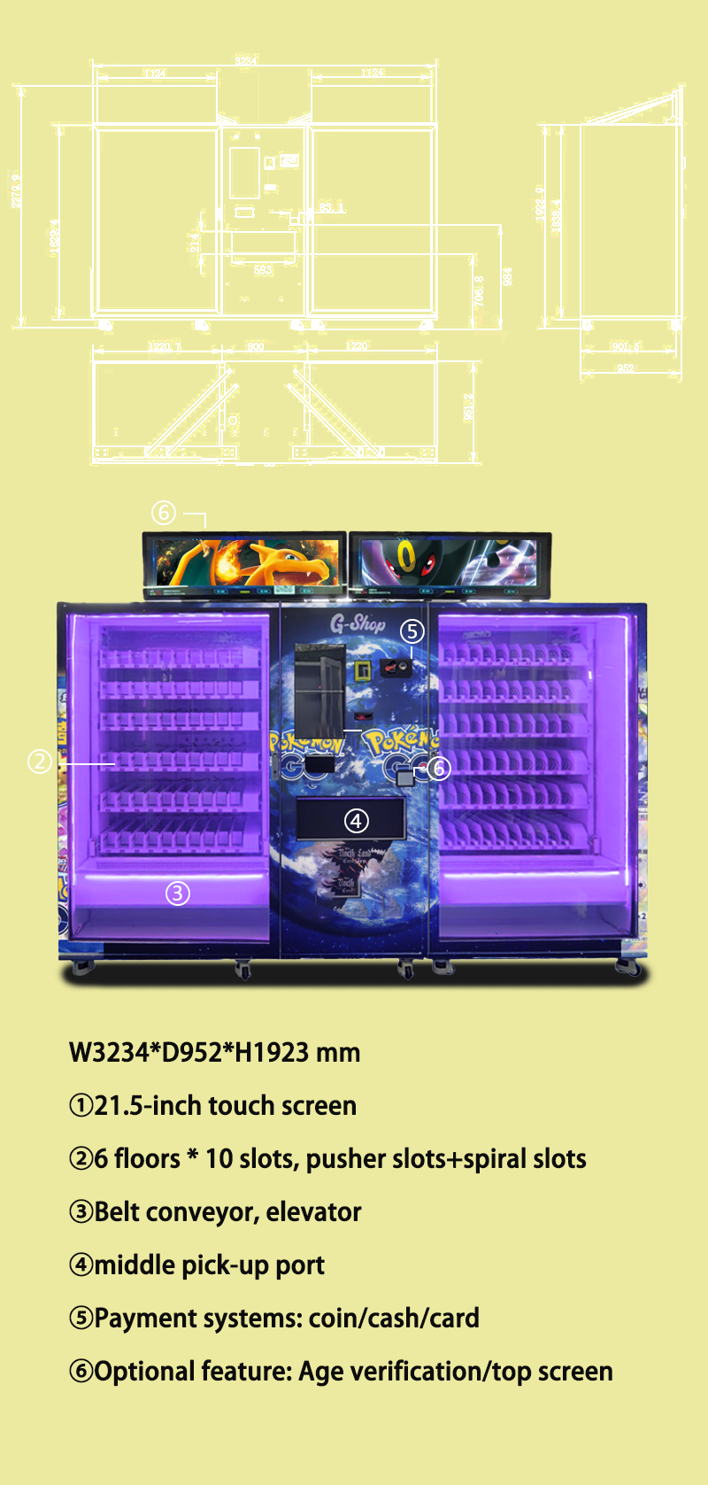 trading card vending machine parameter