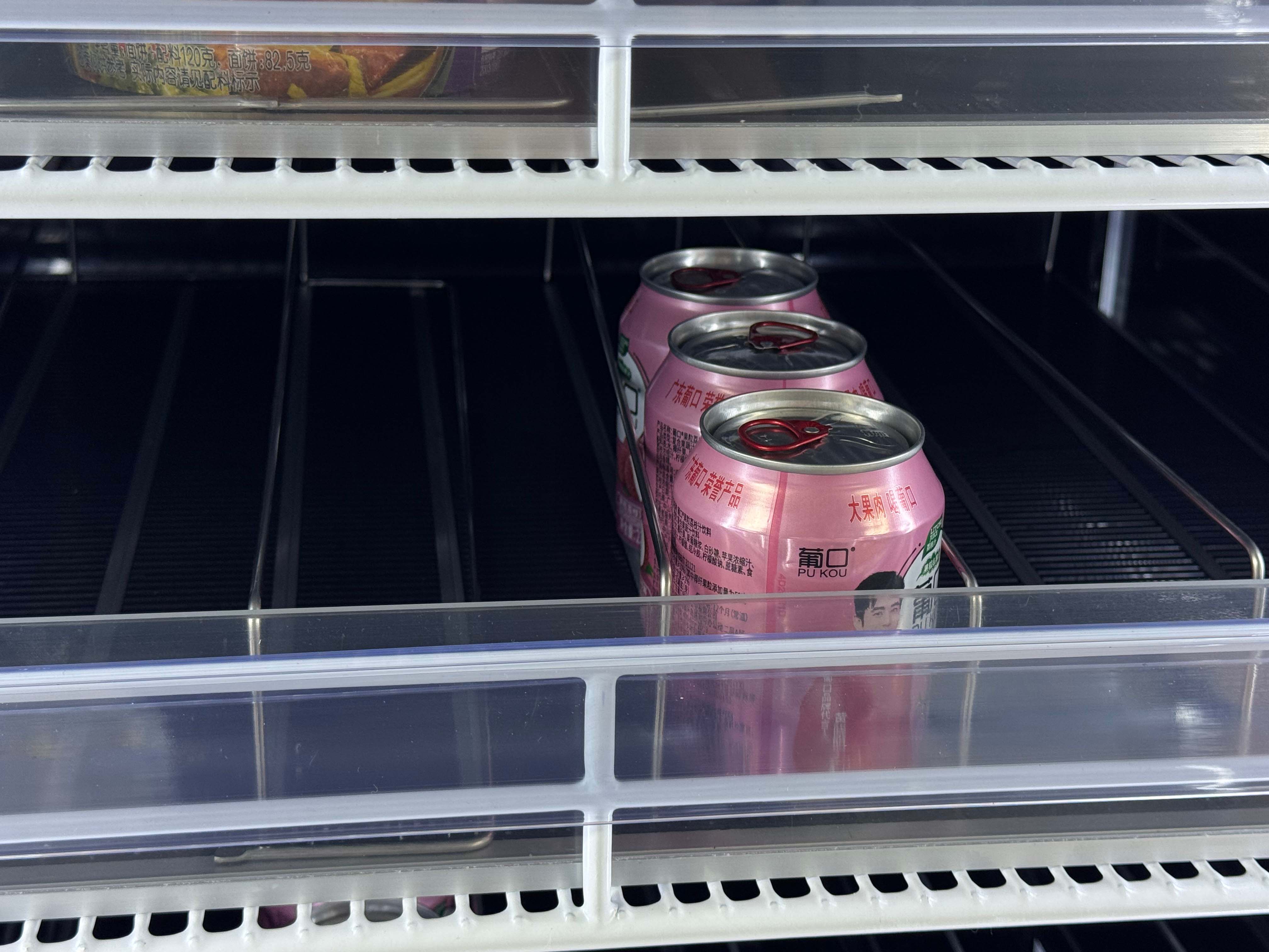 Our ai vending machine has gravity feed shelves for easier product access