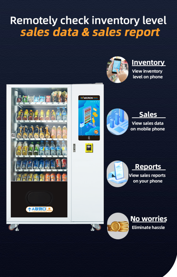 You can check the inventory level and sales data from the backend system of this tennis ball vending machine.