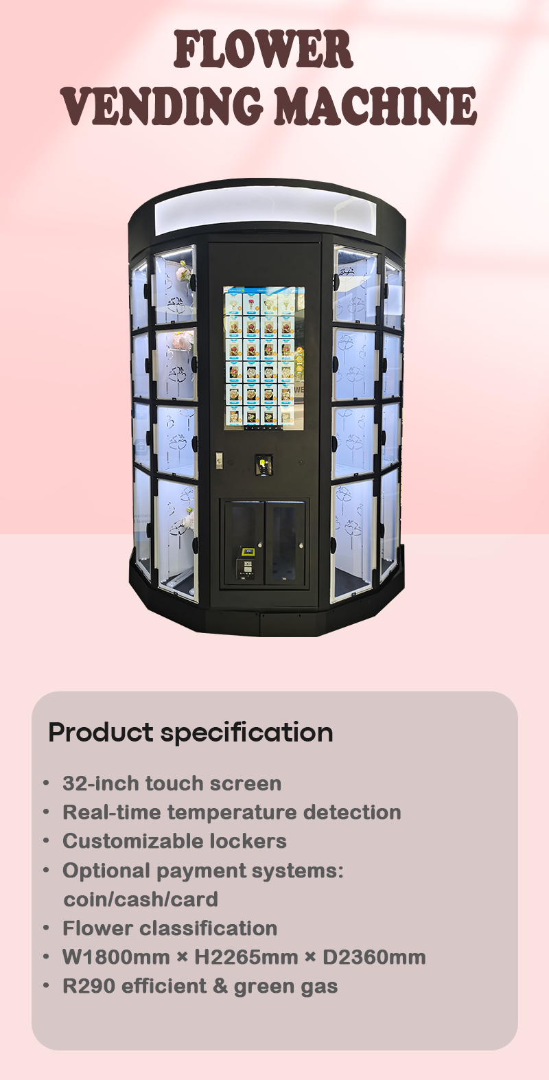 WEIMI Refrigerated Fresh Bouquet Flower Vending Machine