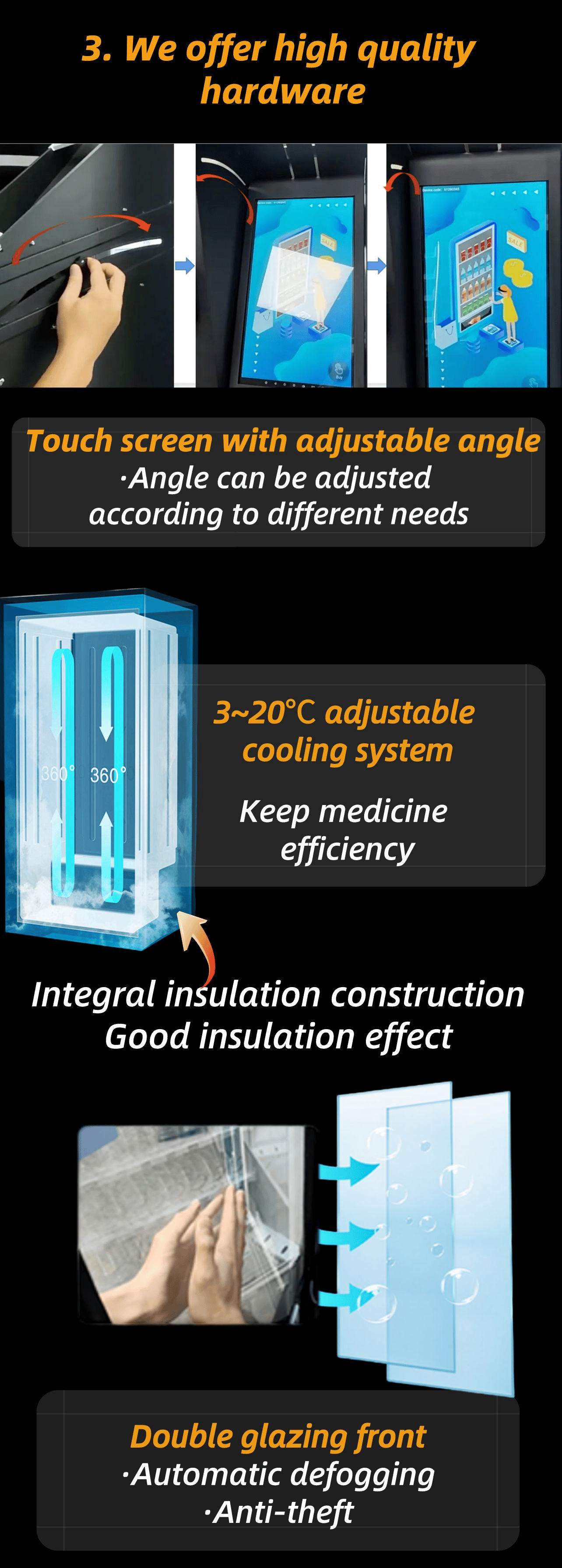 Micron ADA compliant vending machine use high quality hardware, ensure that machine can be used for long years