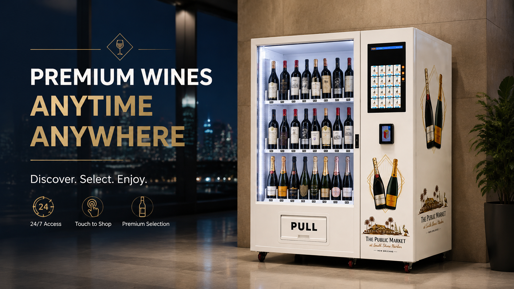 This vending machine is suitable for selling wine.