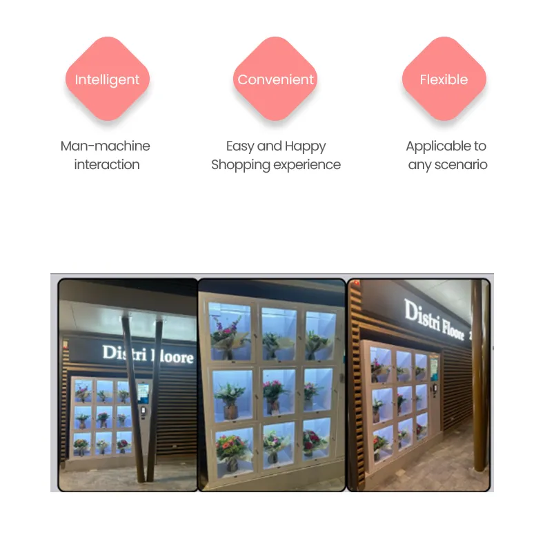 micron fresh flower vending machine with double glazing front. It has good sealing and it can save energy