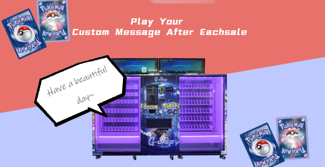 trading card vending machine slogan broadcast
