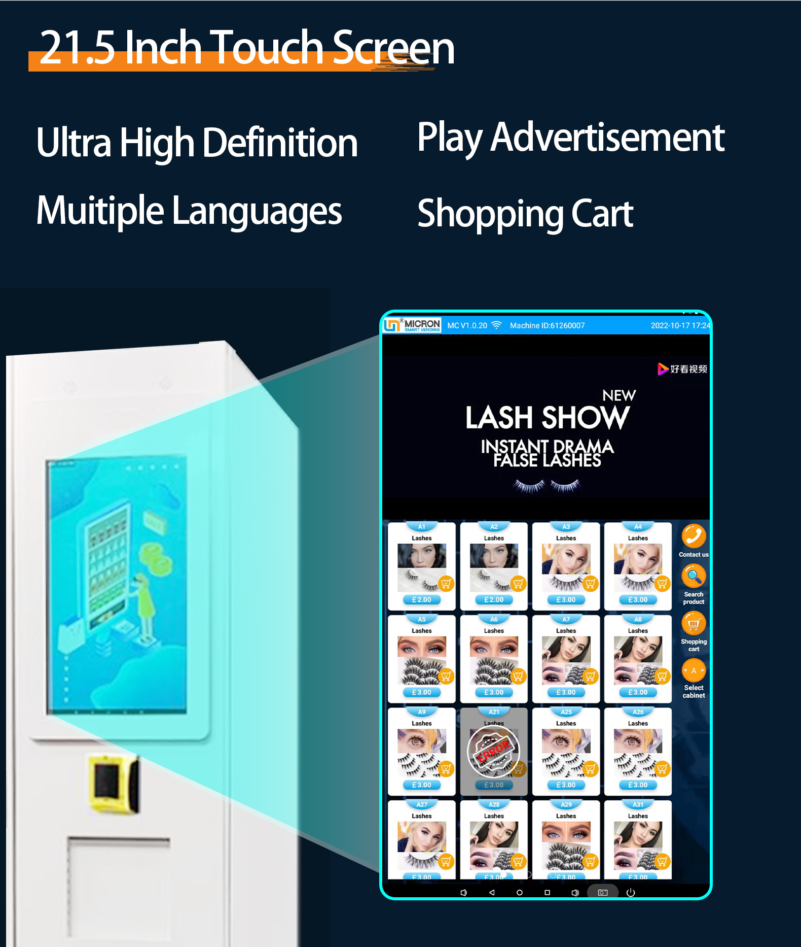 distributeur automatique de faux cils pour produits de beauté et soins ...