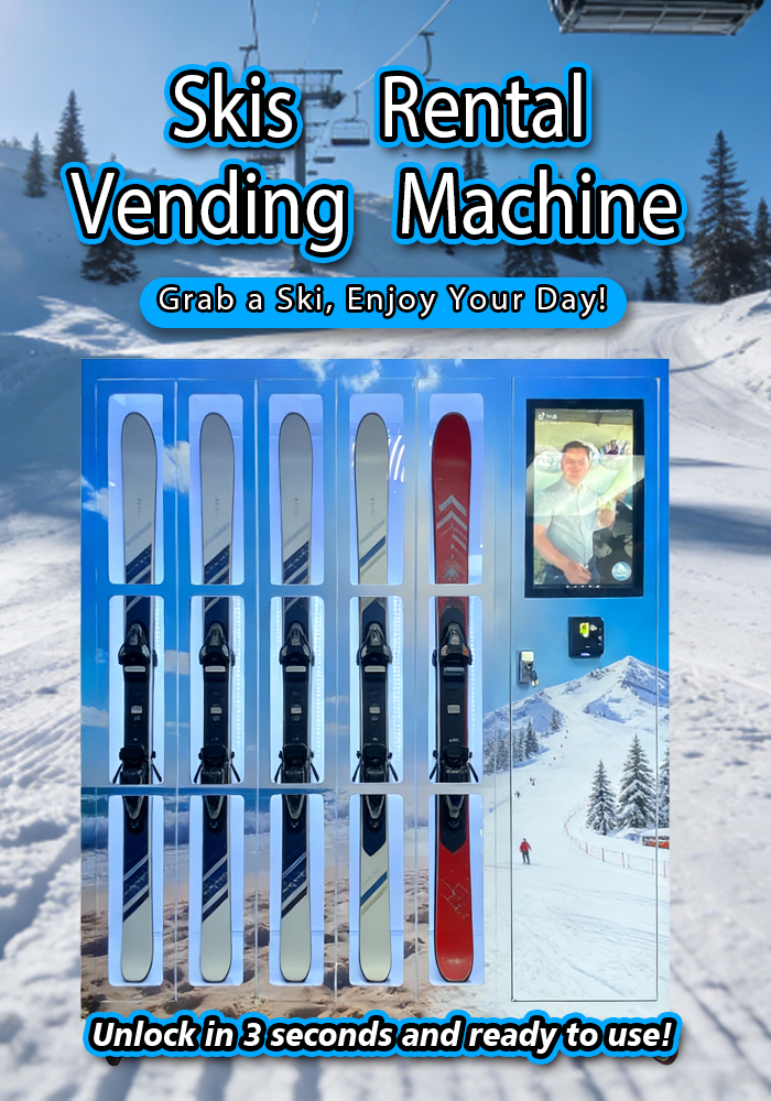 Our snowboard rental vending machine is suitable for placing in ski resort.