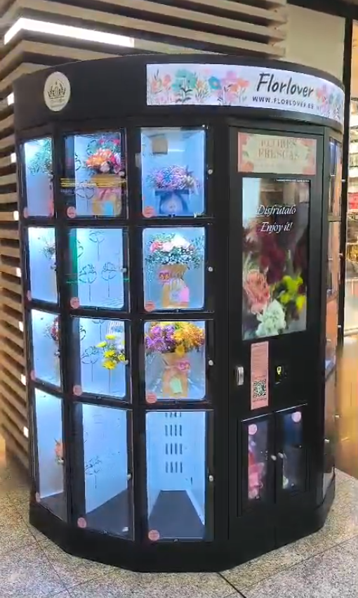 A Spainish customer placed our flower vending machine in the shopping mall to boost profit.