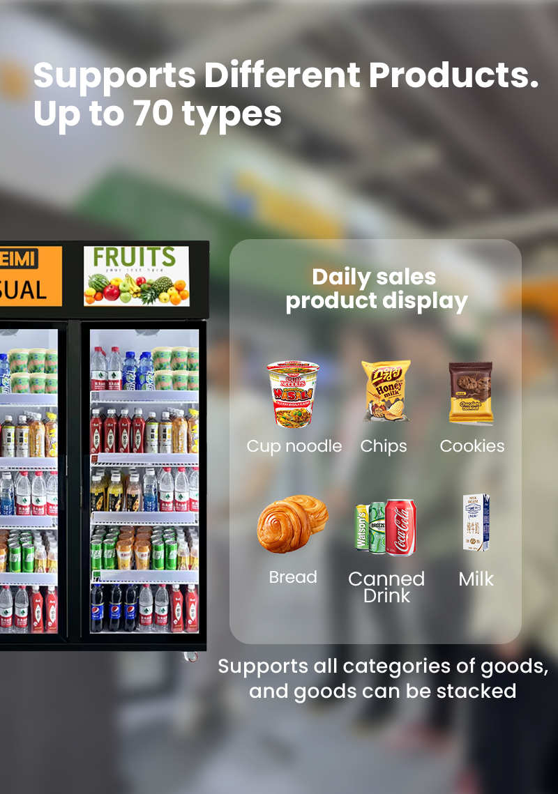 Ai vending machine supports different products up to 70 types