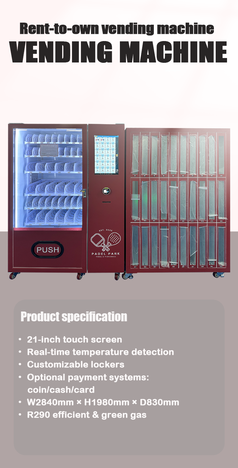 Massage Gun Rental Vending product specification