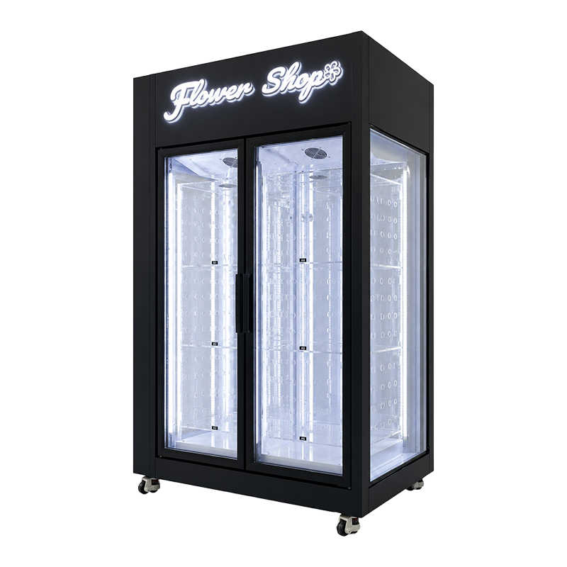 transparent flower vending machine