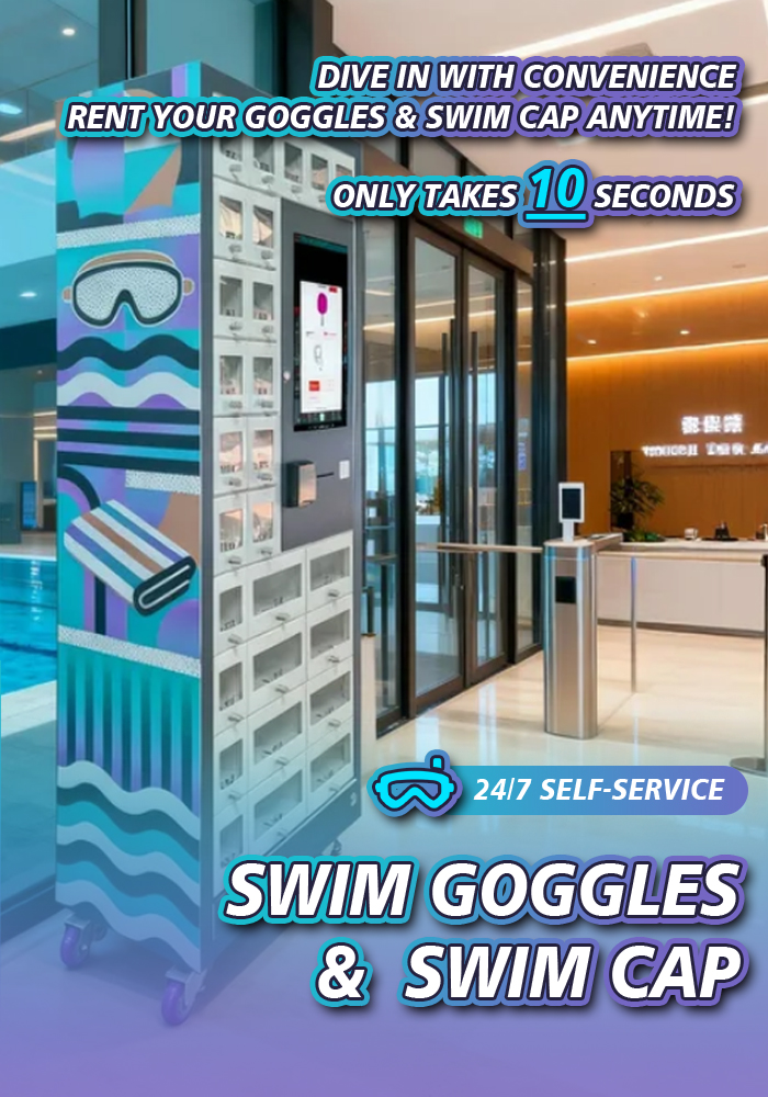 Locker Vending Machine for Pools Gyms Sell Rent Towels Goggles Swim Caps 24/7 Fully Automated