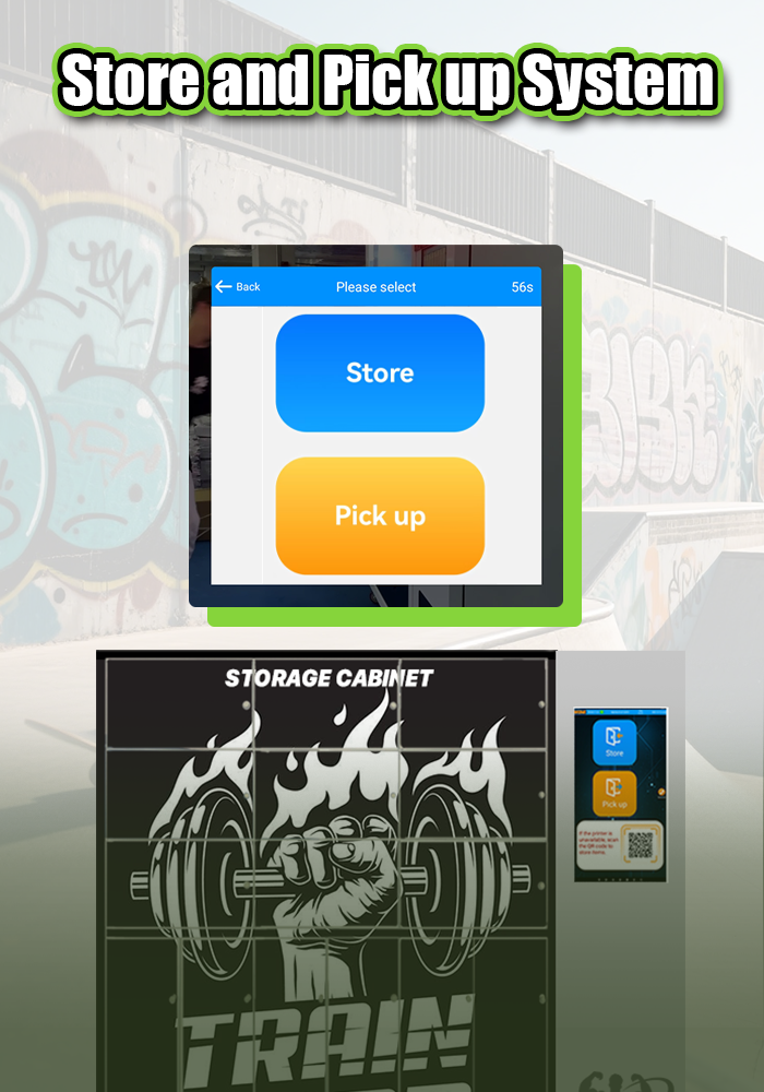 Gym storaye.Machines have store and pick up system