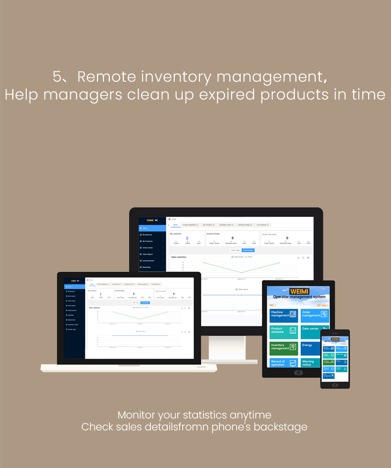 vending machine with remote inventory management