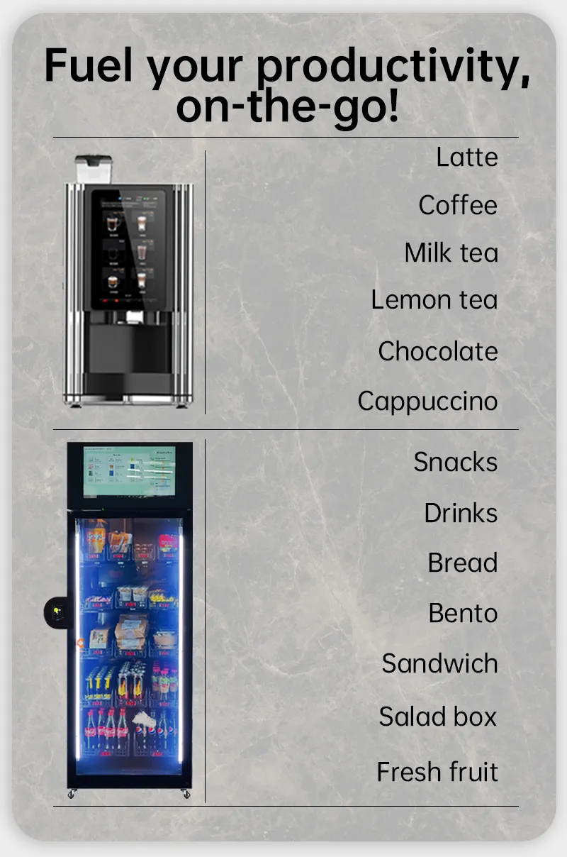 If you're interested in our smart fridge coffee vending machine, please contact us Micorn smart vending company