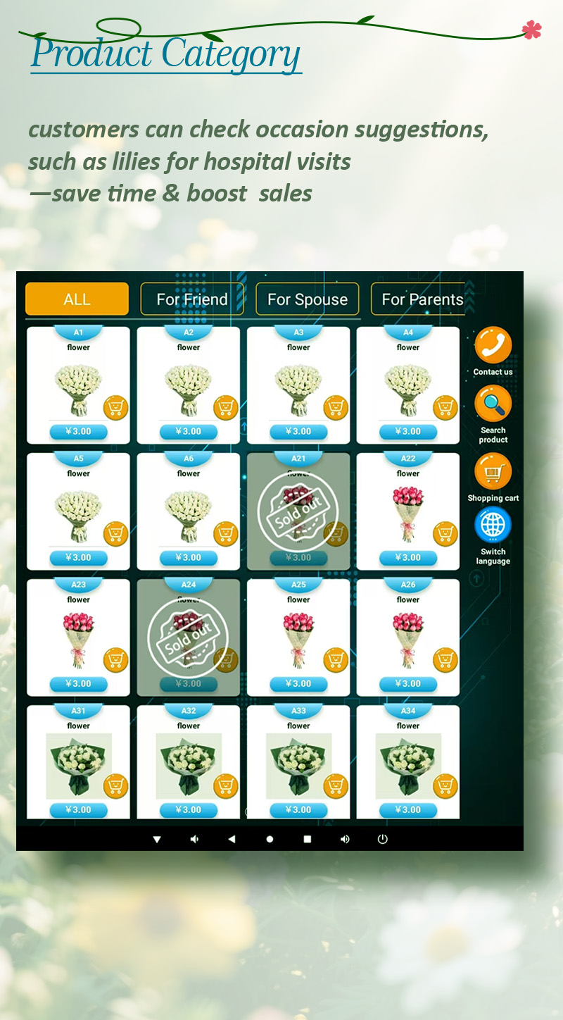 Customers can check the product category on this locker vending machine.