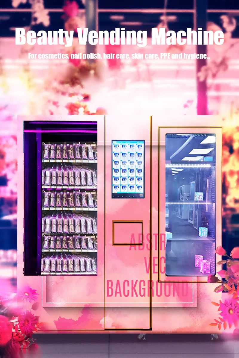 beauty vending machine for cosmetics, nail polish, skin care products