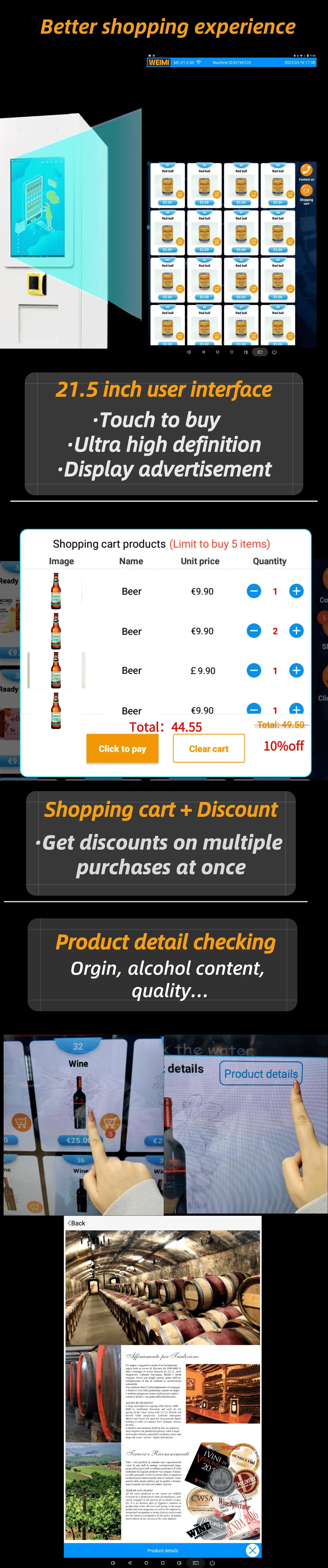 MIcron wine beer vending machine offer better shopping experience
