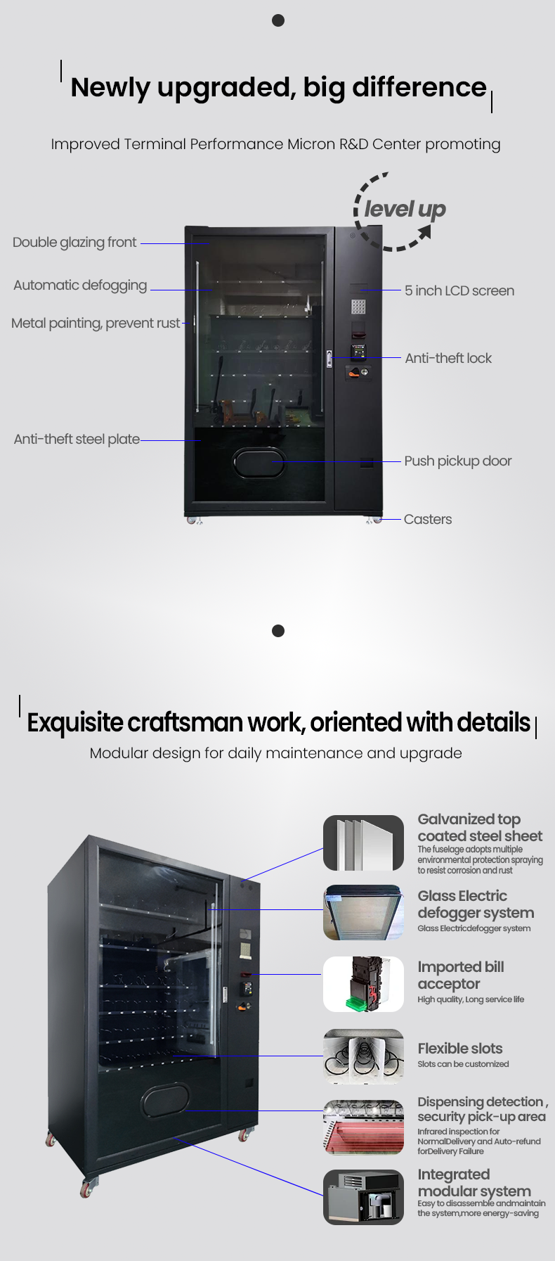 snack and drink vending machine with newly upgrraded