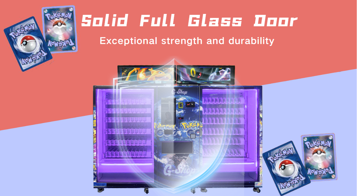 trading card vending machine have double glass
