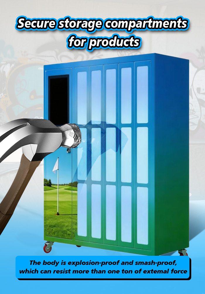 Smart Golf Club Rental Locker for Courses, Resorts, and Tourist Destinations is secure to storage to compartments for products.