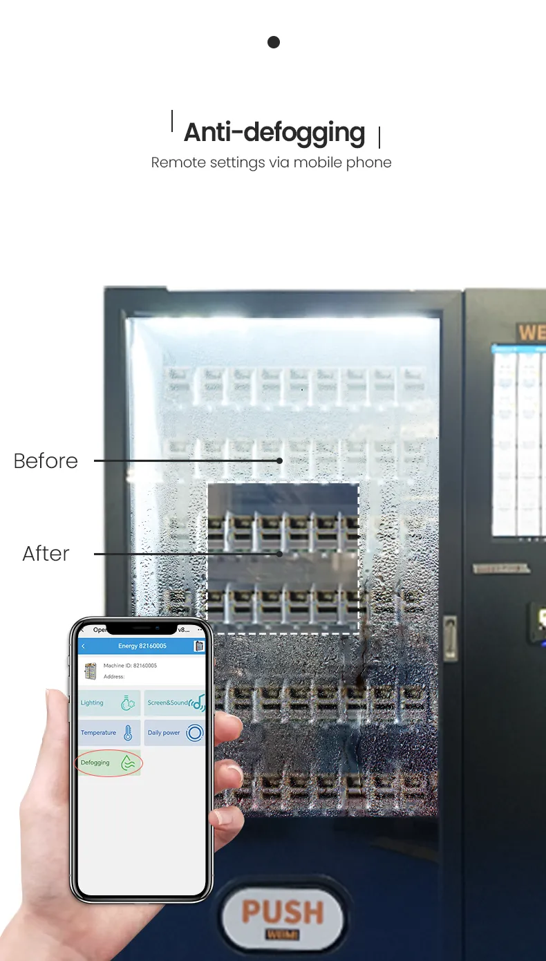 vending machine with anti-defogging