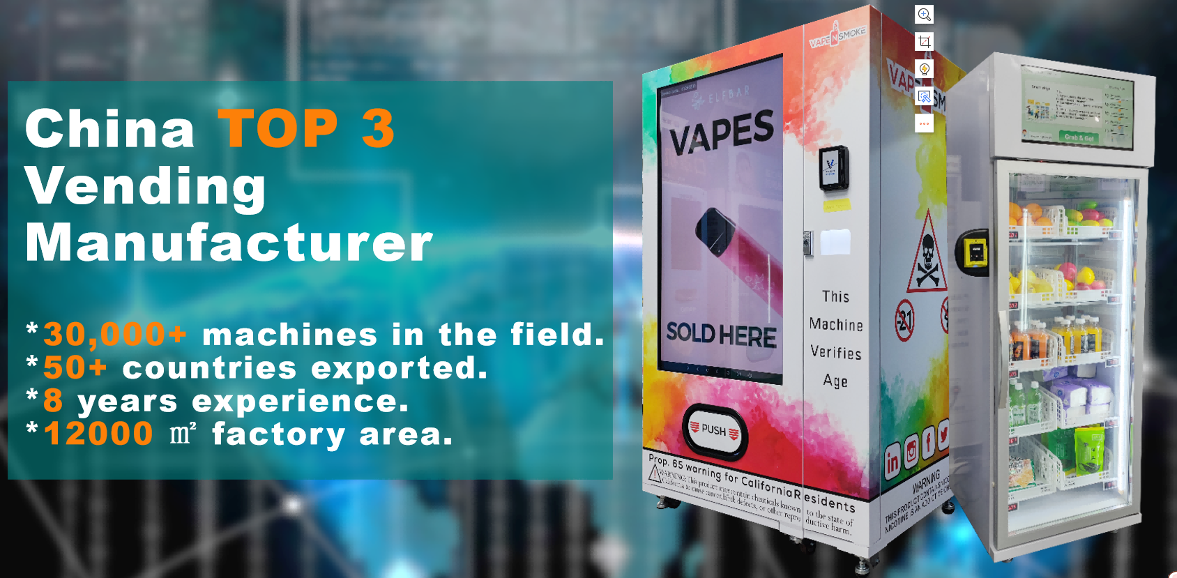 elf bar vape uk Wholesale Vape Vending Machine with Age Recognization Function Supports Qr  Code main image 1