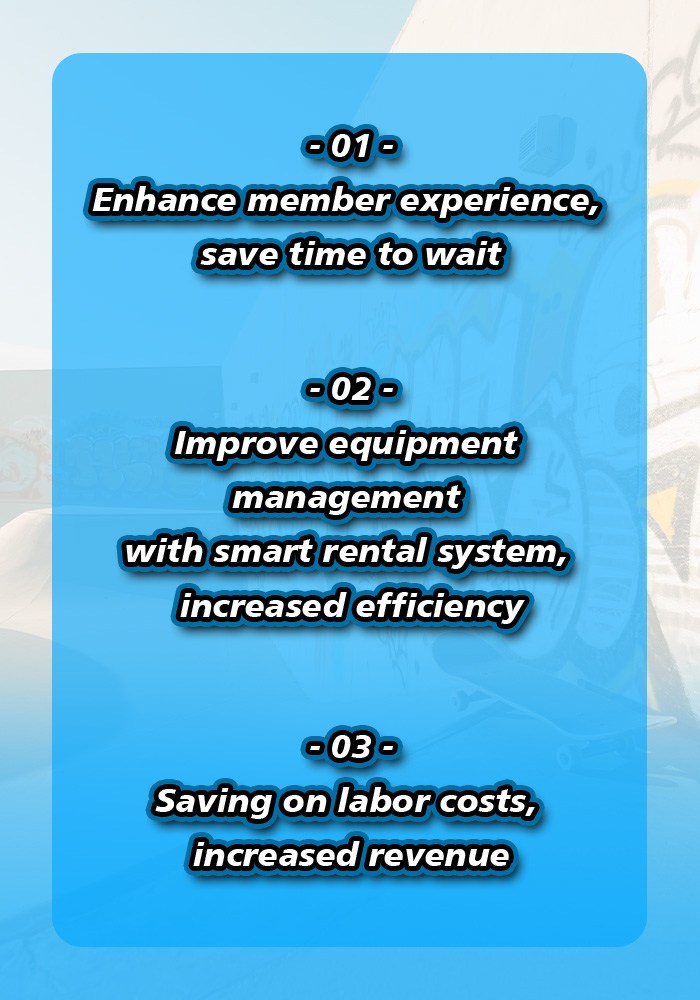This golf club rental vending machine can enhance customer's experience, and save labor cost.