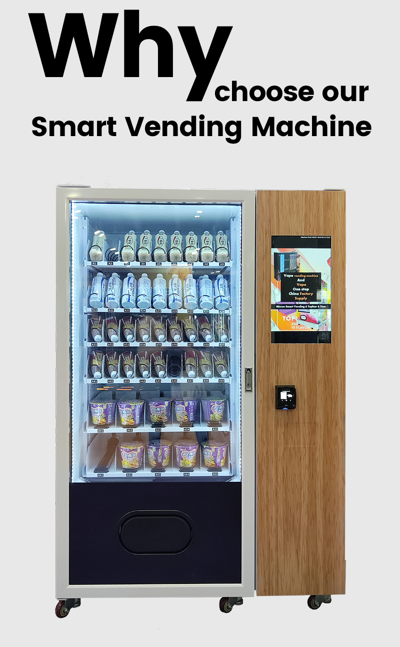 Micron snack drink vending machine with 21.5 inch touch screen and e-wallet payament system snack drink soda vending machine in Philippines Malaysia