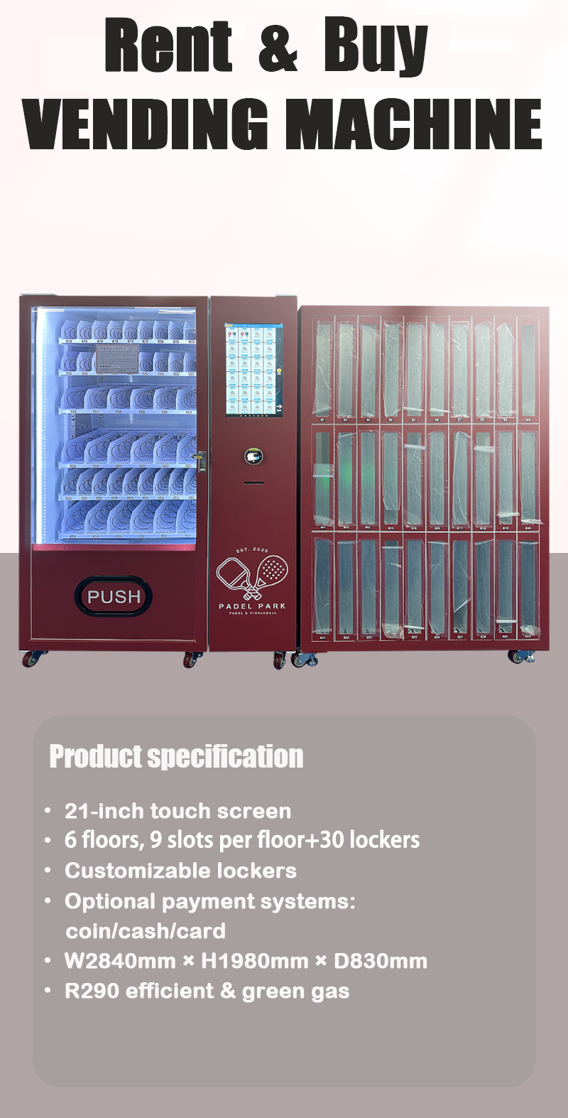 Massage Gun Rental Vending product specification