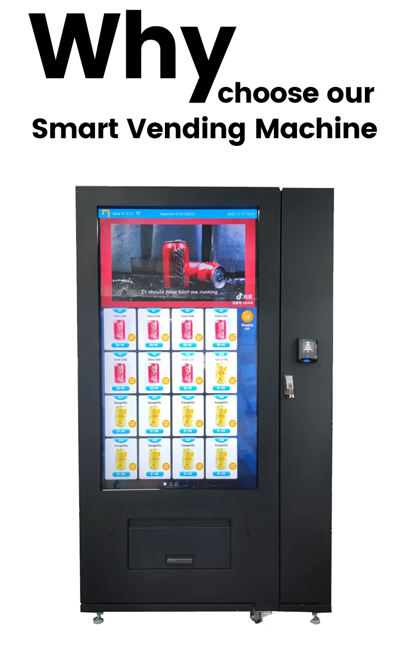 why choose micron big touch screen snack drink vending machine?