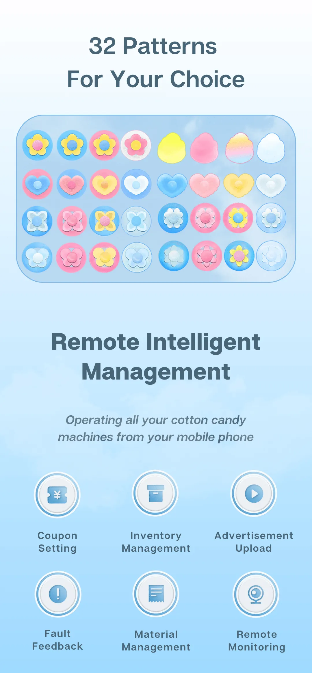 our contton candy vending machine with remote intelligent management system