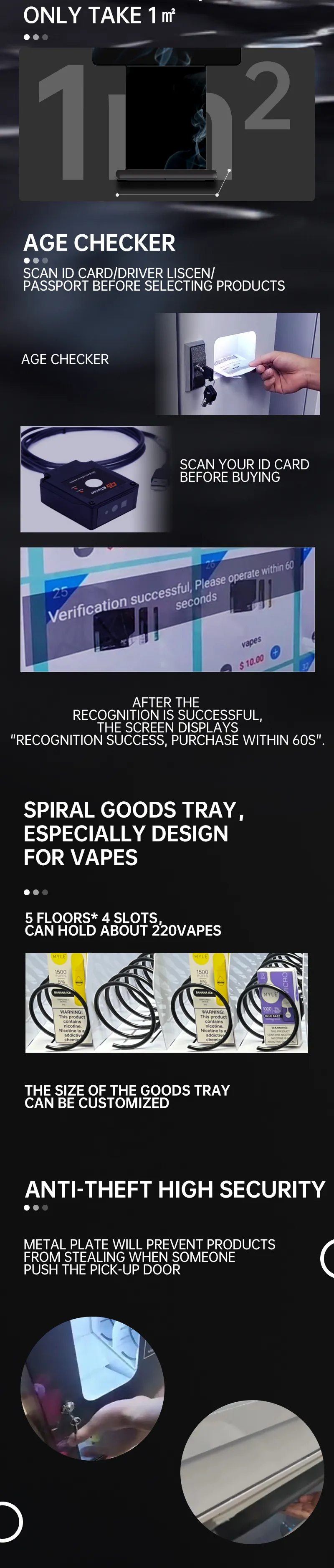 With vape vending machine's fast shopping experience, customer can get thier vape in 15s