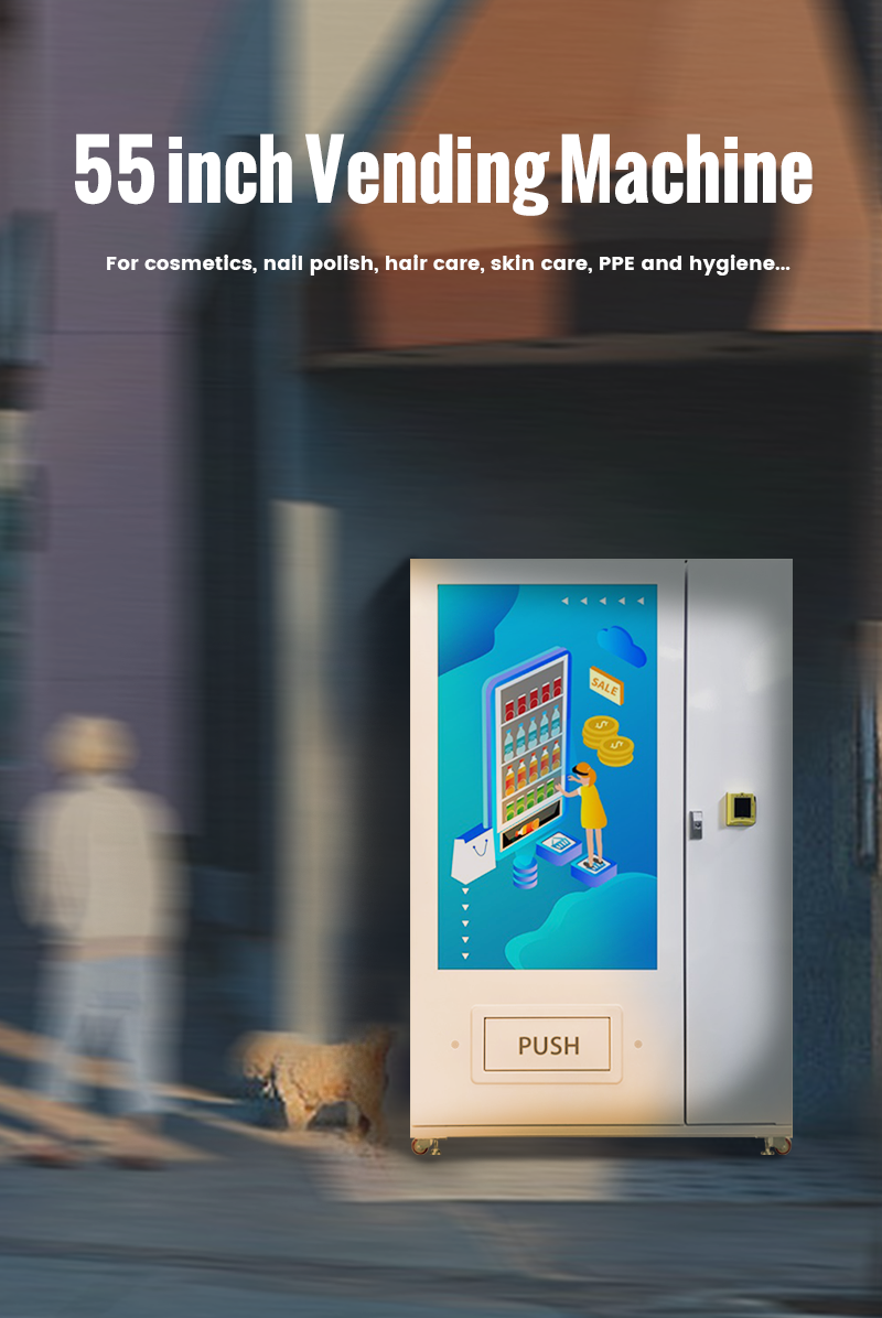 Micron gym vending machine is specifically designed for fitness enthusiasts, featuring 55-inch touch screen display and the ability to sell cold, refreshing energy drinks. It offer customer better shopping experience, 55 inch usser inertface, touch to buy, ultra high definition display advertisement