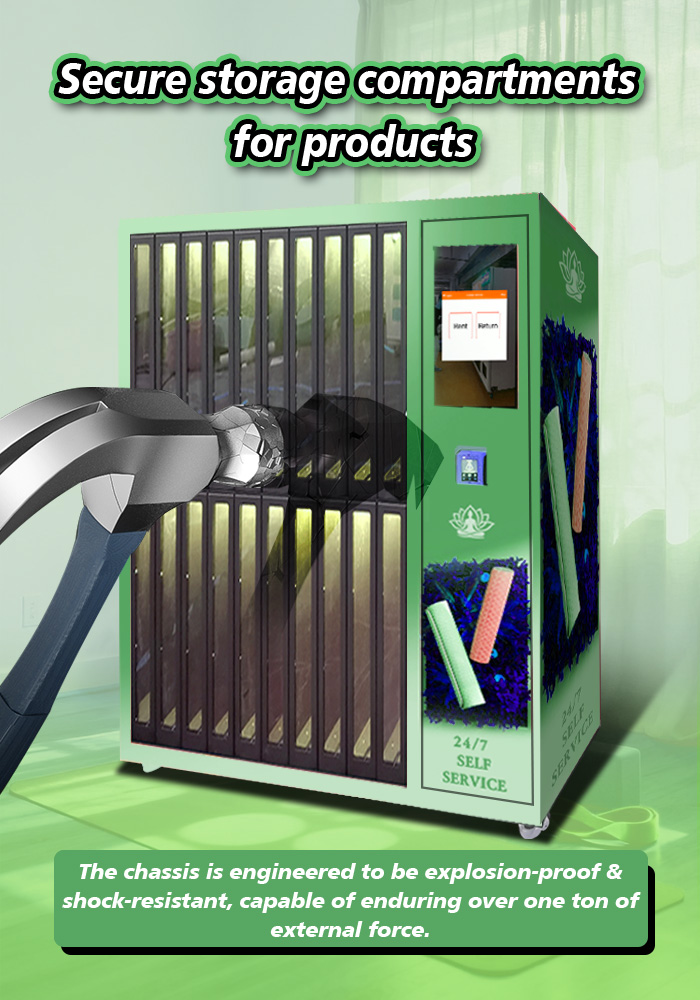 Smart Yoga Mat Rental Locker for Gyms, Studios, Hotels & Wellness Spaces secure storeage compartments for products.