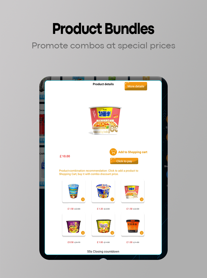 Snacks and Drinks Combo Vending Machine product bundles