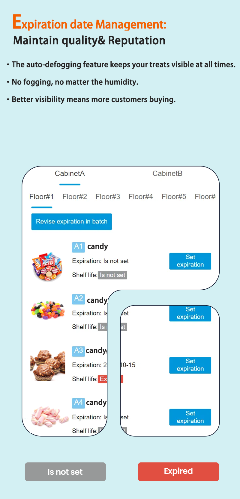 candy vending machine shelf life management