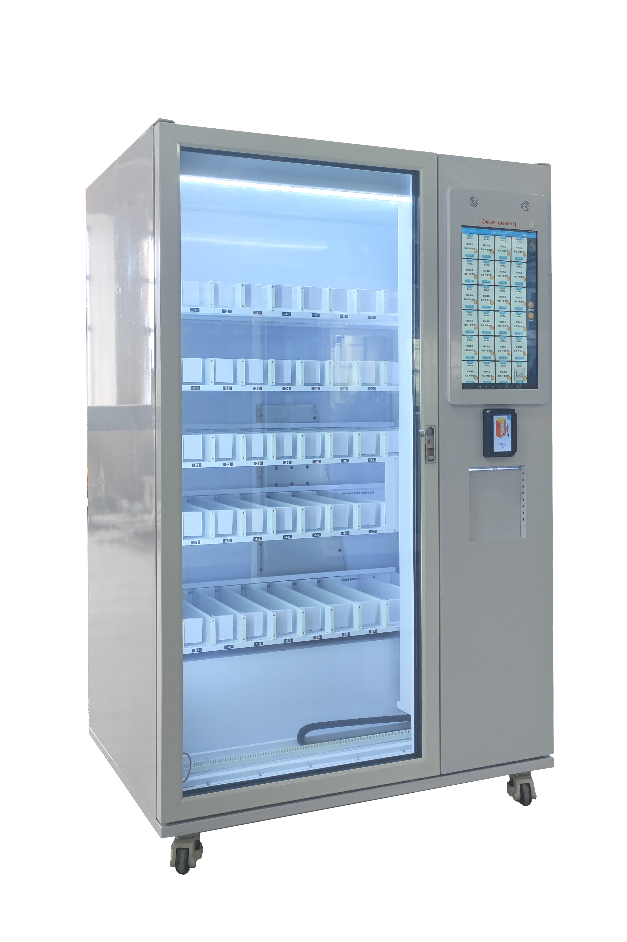 Distributore automatico di scatole per insalata di cupcake tipo ascensore con porta ad apertura automatica