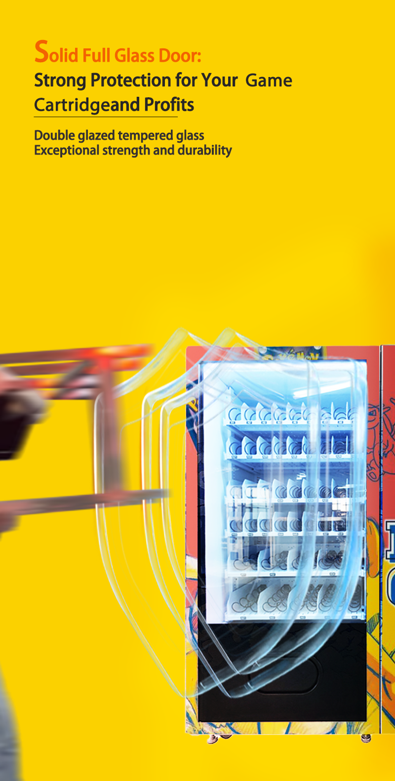 trading card vending machine have double glass