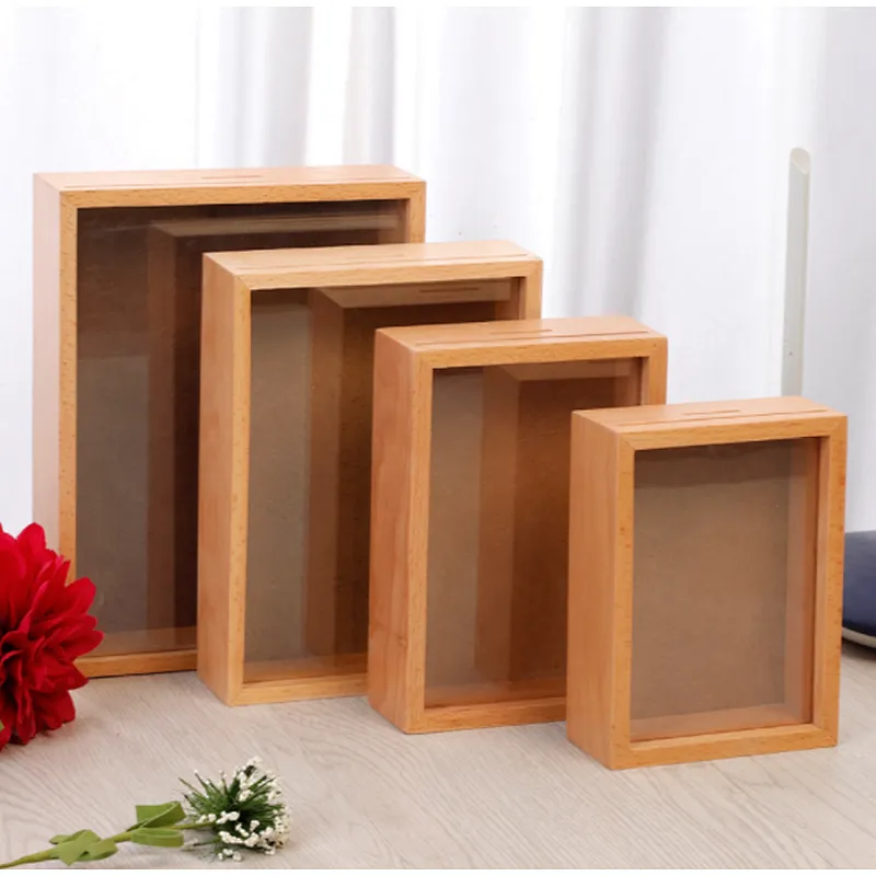 Wooden Coin Saving &Photo Stand