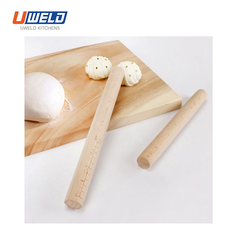 Uweld Kitchens Natural Solid Wood Rolling Pin  Beech Wood Black walnut