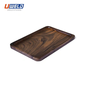 Uweld Kitchens Natural Solid Wood Serving Plate Wood Cheese Cutting Board Bread Board Black Walnut Steak Board
