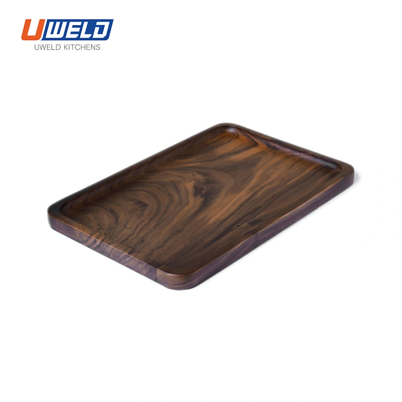 Uweld Kitchens Natural Solid Wood Serving Plate Wood Cheese Cutting Board Bread Board Black Walnut Steak Board