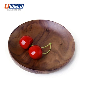 Uweld Kitchens Natural Solid Wood Pizza Serving Plate Wood Serving Trays Black Walnut Serving Plates
