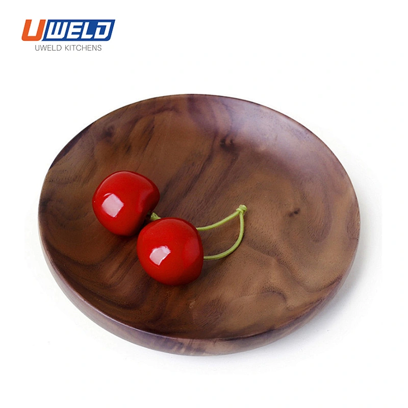 Uweld Kitchens Natural Solid Wood Pizza Serving Plate Wood Serving Trays Black Walnut Serving Plates