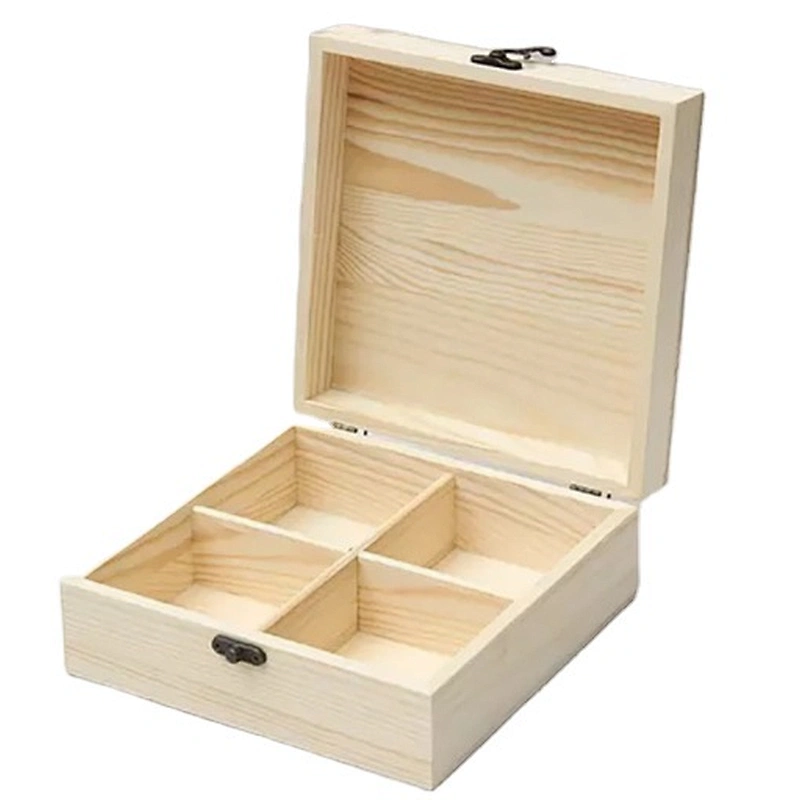 Uweld Kitchens Natural Solid Wood Box Organizer Chest   Beech Wood Black walnut